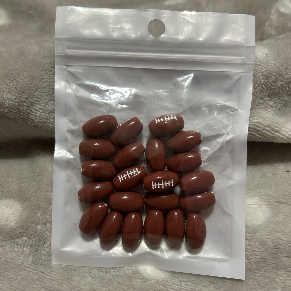 Brown Football Bead Jewelry Set